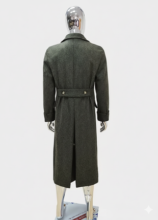 Autumn Winter Long Luxury Elegant Chic Thick Warm Woolen Polo Coat for Men Double Breasted Wool & blends Overcoat