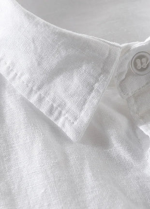 New style sky blue shirt men brand linen solid fashion long sleeve square collar cotton shirts for men camisas chemise