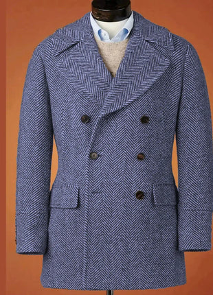 Men's Casual Blazer Herringbone Slim Fit Single Breasted Stylish Comfortable Jacket Men's Coat Double Breasted Blazer Men's Suit