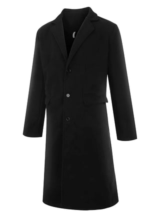 Korean Trend Men's Loose Casual Single-breasted Overcoat Autumn Winter Fashion New Long Sleeve Woolen Long Coat 2023