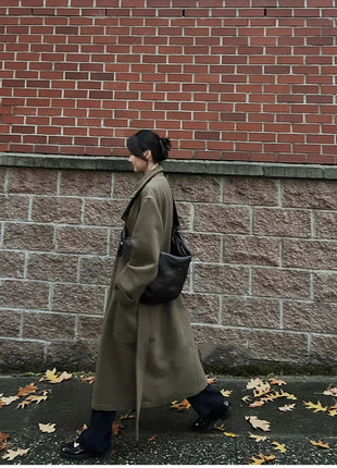 Autumn Winter Oversized Long Warm Brown Wool Blends Coat Men Luxury Designer Unisex Clothes Woolen Overcoat 2024