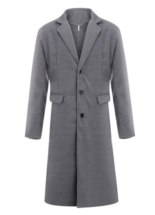 Korean Trend Men's Loose Casual Single-breasted Overcoat Autumn Winter Fashion New Long Sleeve Woolen Long Coat 2023