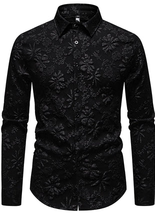 Sexy Black Shirt Men  Fashion Feather Long Sleeve Mens Dress Shirts Nightclub Party Prom Social Shirt Male Camisa Hombre