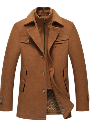 New Winter Men Business Casual Wool Overcoats Cashmere Trench Coats Long Jackets Man Woolen Blends New Male Warm Jackets Coats