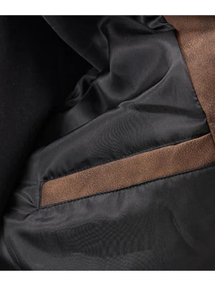 Fashion Men's American Workwear High-end PU Leather Jacket 2025 Spring and Autumn New Maillard Suede Men's Jacket