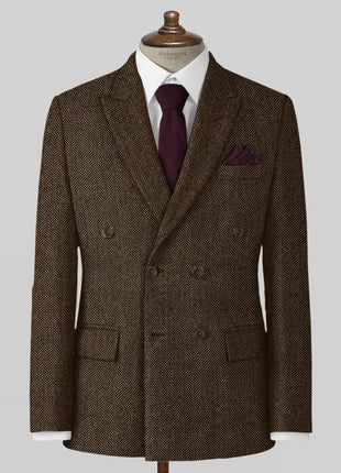 Men's Casual Blazer Herringbone Slim Fit Single Breasted Stylish Comfortable Jacket Men's Coat Double Breasted Blazer Men's Suit