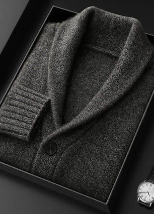 Men's 100% Cashmere Sweater Shawl Collar Cardigan Coat Thick Warm Clothes Autumn Winter Smart Casual Cashmere Knitwear