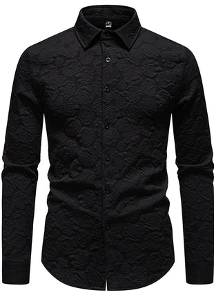 Sexy Black Shirt Men  Fashion Feather Long Sleeve Mens Dress Shirts Nightclub Party Prom Social Shirt Male Camisa Hombre