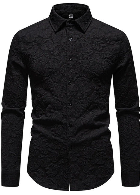 Sexy Black Shirt Men  Fashion Feather Long Sleeve Mens Dress Shirts Nightclub Party Prom Social Shirt Male Camisa Hombre