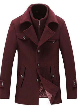 New Winter Men Business Casual Wool Overcoats Cashmere Trench Coats Long Jackets Man Woolen Blends New Male Warm Jackets Coats