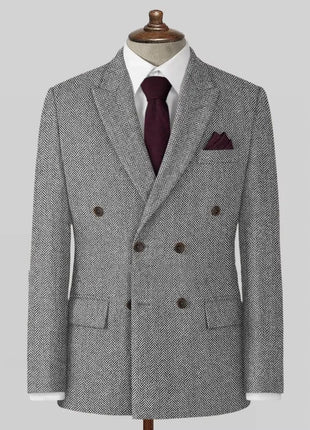 Men's Casual Blazer Herringbone Slim Fit Single Breasted Stylish Comfortable Jacket Men's Coat Double Breasted Blazer Men's Suit