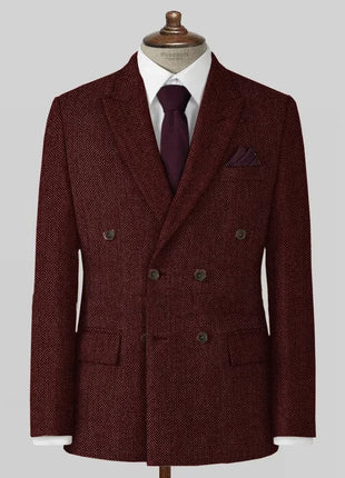 Men's Casual Blazer Herringbone Slim Fit Single Breasted Stylish Comfortable Jacket Men's Coat Double Breasted Blazer Men's Suit