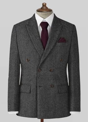 Men's Casual Blazer Herringbone Slim Fit Single Breasted Stylish Comfortable Jacket Men's Coat Double Breasted Blazer Men's Suit