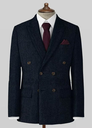 Men's Casual Blazer Herringbone Slim Fit Single Breasted Stylish Comfortable Jacket Men's Coat Double Breasted Blazer Men's Suit