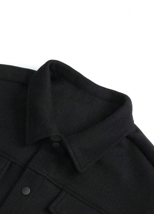 2025 Autumn/Winter European Style Button-Up Woolen Jacket for Men - Casual, Sporty, Business Wear - European Size