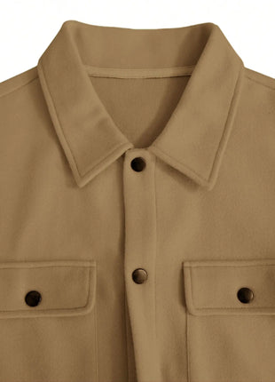 2025 Autumn/Winter European Style Button-Up Woolen Jacket for Men - Casual, Sporty, Business Wear - European Size