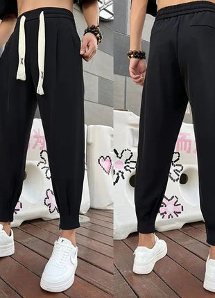 Harlan Black Pleated Man Suits Pants Anti-wrinkle Luxury Fashion Korean Reviews Many Trousers For Men Clothes Offer Designer Up