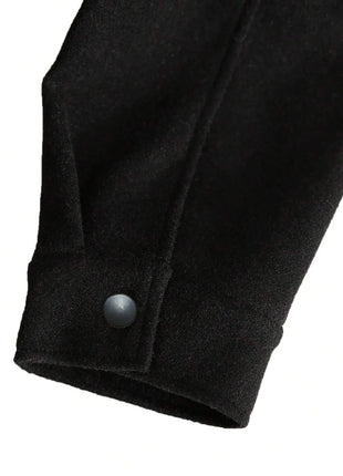 2025 Autumn/Winter European Style Button-Up Woolen Jacket for Men - Casual, Sporty, Business Wear - European Size